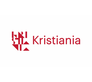 Kristiania sin logo i rød med hvit bakgrunn